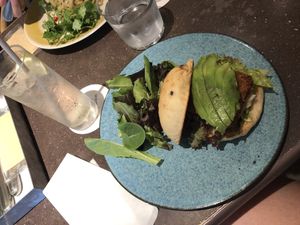 Vegan burger at Cosme Kitchen Adaptation in Osaka