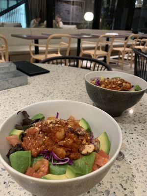 Vegan taco rice bowls at Cosme Kitchen Adaptation in Osaka