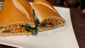 Vegan banh mi with "beef" at Blue Taro in Rochester