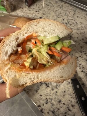 Delicious Bahn Mi with vegan ham  at Blue Taro in Rochester