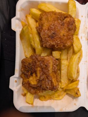 Tofu & Chips  at Capplemans Fish and Chips in Scarborough