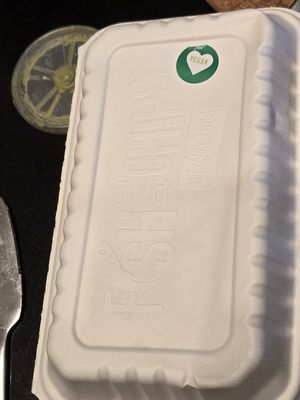 Label  at Capplemans Fish and Chips in Scarborough