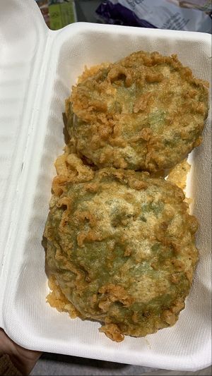 Mushy pea bombs  at Capplemans Fish and Chips in Scarborough