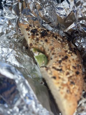 Gluten Free Vegan Everything Bagel- Burned to a Crisp  at Bagels Plus in Conway