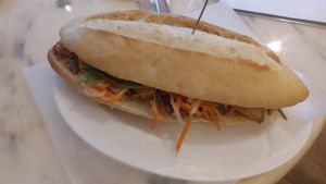 Bánh Mì with soy paté and vegan hoisin sauce at Caphe Phin in Berlin