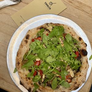 Pizza “VEG VEG”. Average pizza without cheese with good dough . at Timilia in Palermo