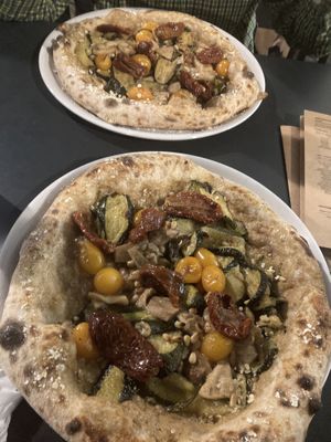 Tastier than it looks - fresh porcini mushrooms, sun dried tomatoes, fresh tomatoes, zucchini and pine nuts   at Timilia in Palermo
