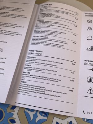 Clear vegan menu, in English!   at Timilia in Palermo