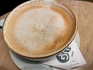 coffee w/ oat 'milk' at Dean & David - Hauptbahnhof Express in Berlin