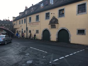 View from side at Alte Mainmühle in Wurzburg