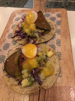 Tropical tacos  at Mano de Santo in Sevilla