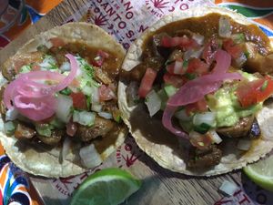 Tacos with mushrooms  at Mano de Santo in Sevilla