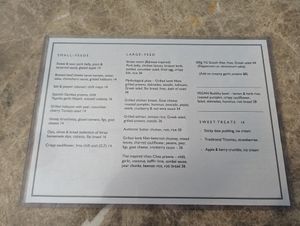 Menu only showing one vegan option at The Dark Horse in Traralgon