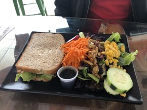 Tofu-chicken sandwich at Valerio in Flushing