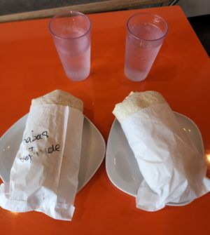 La Taquisa Rajas/Mole and Cauliflower/Beyond Chorizo Combo Burritos - about $15 each El Gordo Size (the biggest!) at La Taquisa in Langford