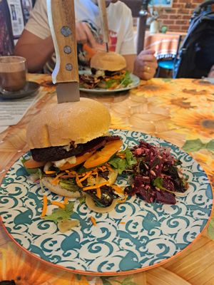 Tempeh burger at The Organic Circle  in Armadale