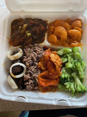 Six-item platter! Tons of options available  at Shandal's Vegetarian Cafe in Bridgeport