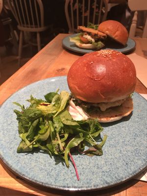 Soy fish burger  at Gelato Pique Cafe in Kyoto