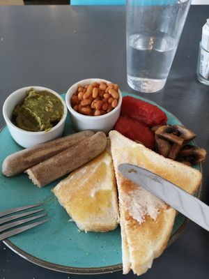 Vegan all day breakfast. Tasty and reasonably priced. at Pod Café Portreath in Portreath