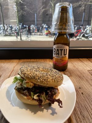 No tuna salad bagel  at BetterBagels Bakery in Leiden