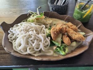 V14 with Udon instead of rice and fried mock duck at Nammi in Berlin