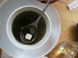 Miso soup as take awa at Nammi in Berlin