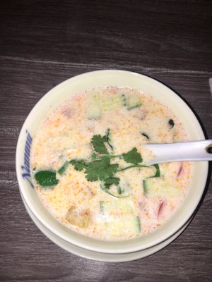 coconut tofu soup with vegetables  at Nammi in Berlin