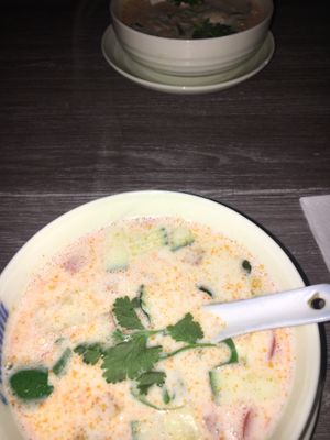 coconut tofu soups with vegetables  at Nammi in Berlin
