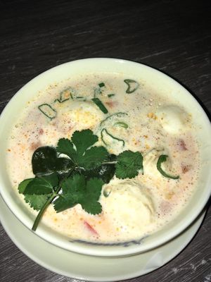 coconut tofu champignon soup at Nammi in Berlin