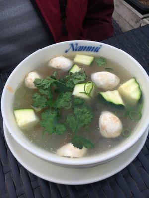 V2 Soup with glass noodles, mushrooms and vegetables  at Nammi in Berlin