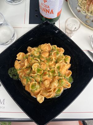 Orecchiette pasta with sun-dried tomato pesto  at Ad Forum in Aosta