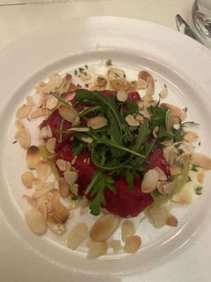 beetroot starter  at Ad Forum in Aosta