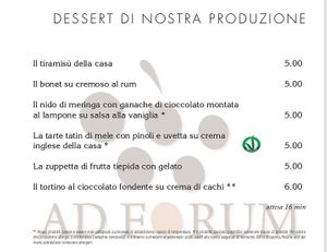 Dessert vegan at Ad Forum in Aosta
