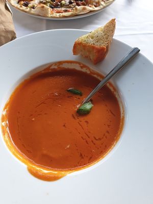 Tomato soup, ask to make it vegan at Leonardo Restaurant  in Bansko