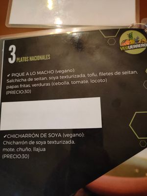 Menu 3 at Armonia in La Paz