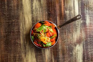 Grilled veg salad at Melabes in West London