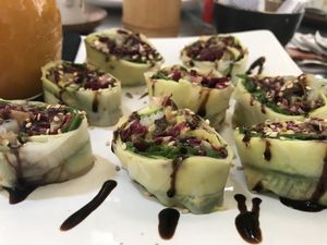 Best veggie rolls ever!!! A million stars!  at Tea Room Beatrice in Venice