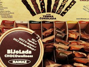 Bijolada vegan chocolate and spread at EKO Market in Ljubljana