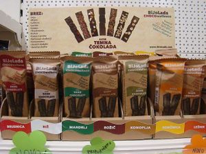Bijolada vegan chocolate at EKO Market in Ljubljana