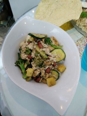 Vegan Szechuan tofu at Peace-Garden in Ottawa