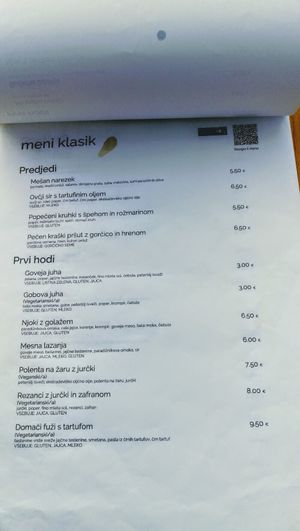 On the menu: vegan - polenta with mushrooms on grill at Ošterija Na Planinci in Sezana