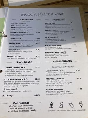 Menu at Leut in Oost-vlieland