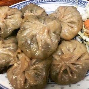 Vegan mushroom dumplings at Moli Tea House in Shrewsbury
