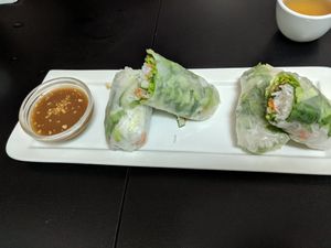 Rice paper wraps with peanut sauce at Authentic Vietnamese Pho House in Stittsville