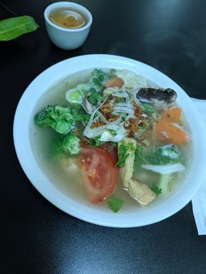 Vegetarian soup with vegetarian broth (pho) at Authentic Vietnamese Pho House in Stittsville