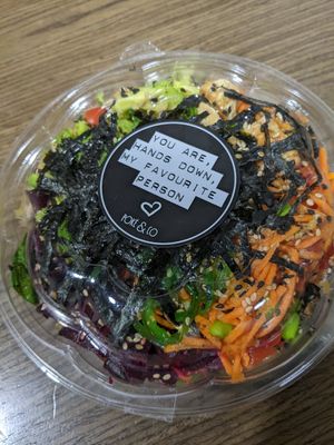 Poke bowl at Poke and Co - Central Park Tower in Dubai