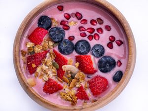 Strawberry Ginger Smoothie Bowl at Poke and Co - Central Park Tower in Dubai