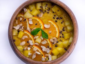 Mango Turmeric Smoothie Bowl at Poke and Co - Central Park Tower in Dubai