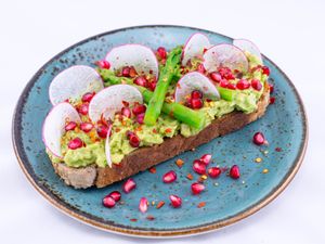 Avocado Asparagus Toast  at Poke and Co in Dubai