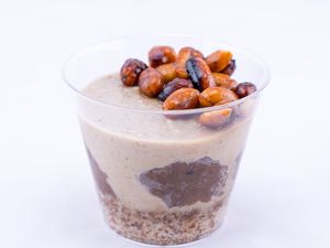 Vegan Salted Caramel Cheese Cake  at Poke and Co in Dubai